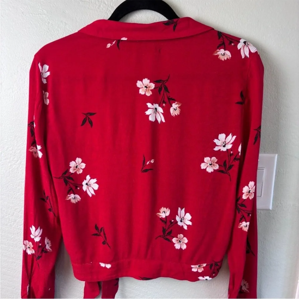 Abercrombie & Fitch Red Floral Blouse - Picture 4 of 5